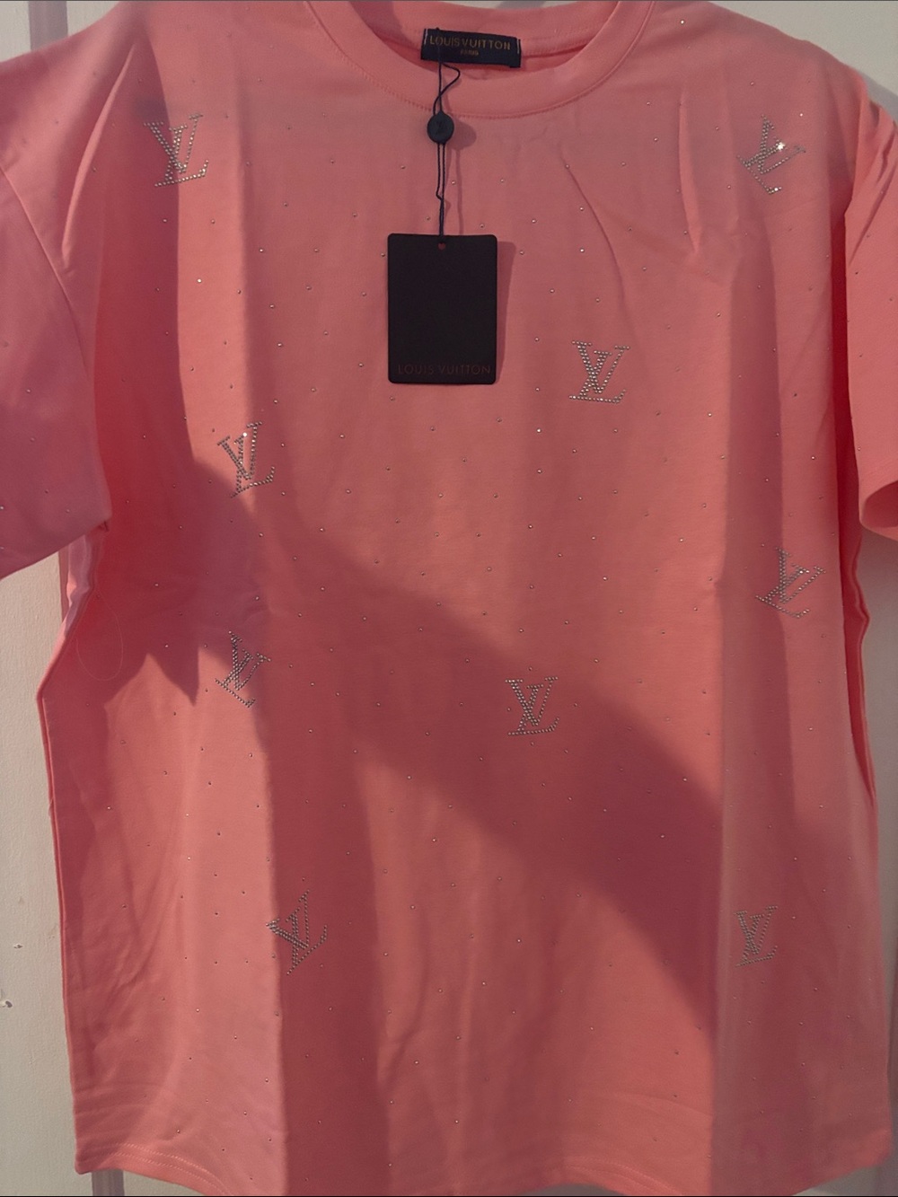 Beautiful bling fashion, top Pink Crystal-Embellished Men’s T-Shirt
